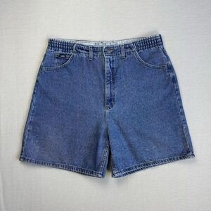 Vtg 90s Lee Mom High Rise Denim Jean Shorts Women 34x6 Blue Street Skater Class